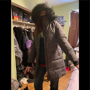 Marilyn and Me warm jacket with Faux Fur hood